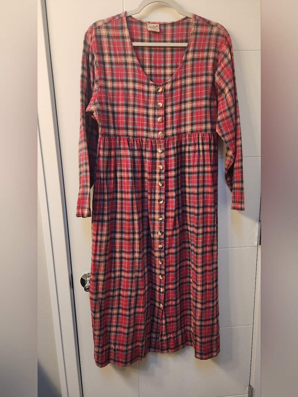 Woolrich Womens Red and Black Cotton Flannel Dress - Large